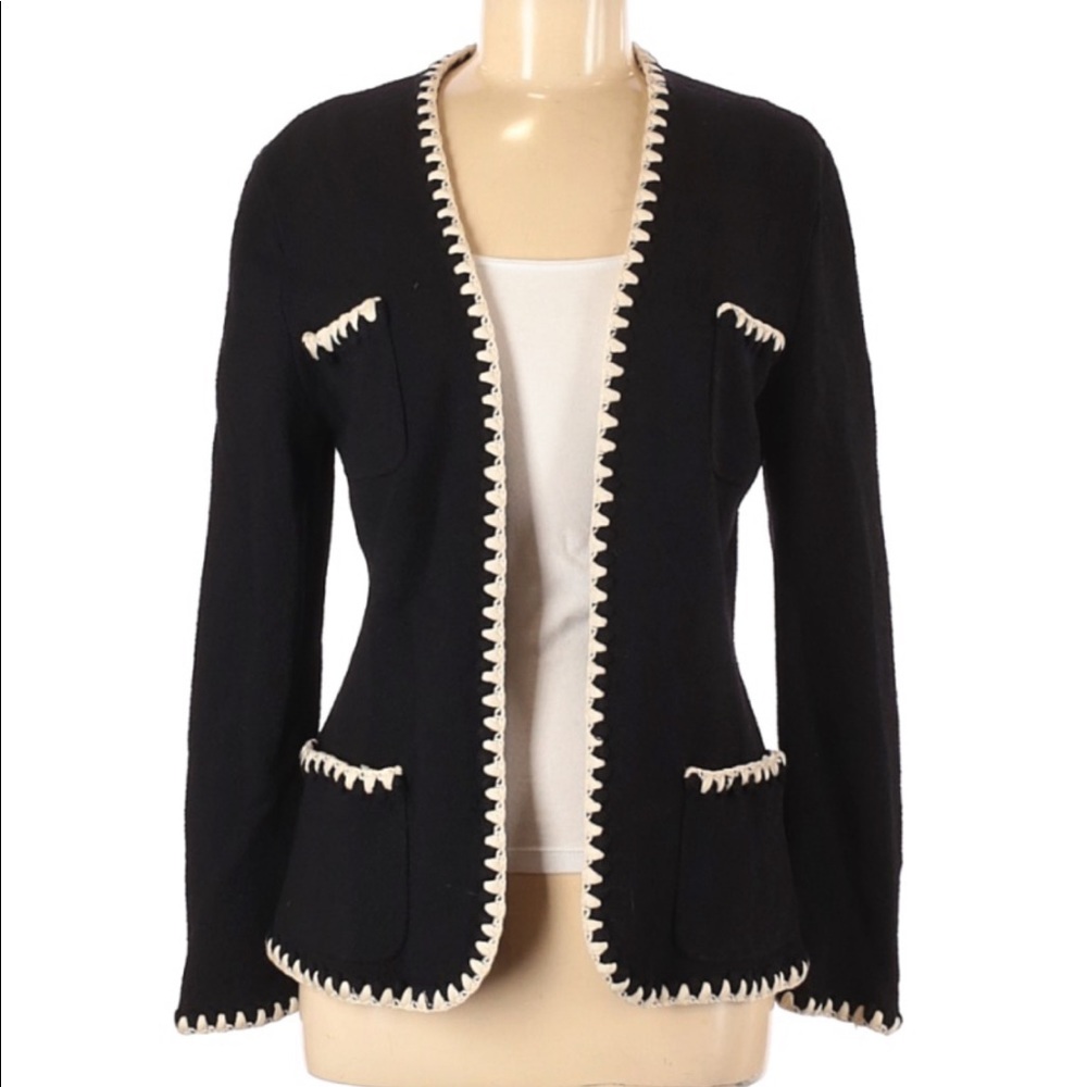 St. John blazer size M black and cream